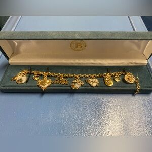 I Love My Marine - Gold plated Charm Bracelet